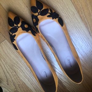 J Crew Satin Vivs orange and black